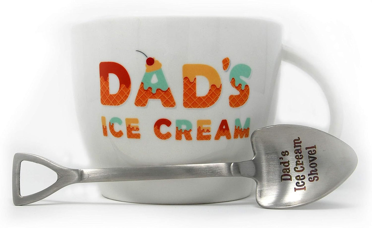Gifts for Dad –Dad’S Ice Cream Bowl and Engraved Spoon Dad’S Ice Cream Shovel – Ideal Father’S Day Gift, Christmas Gift or Birthday Gift (Dad)