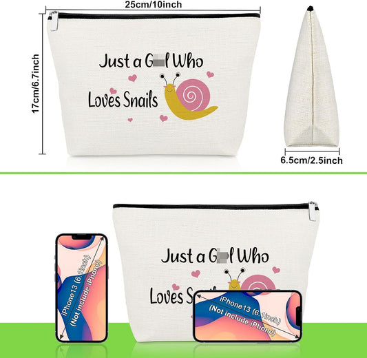 Snail Gifts for Woman Makeup Bag Snail Lovers Gifts for Daughter Sister Friend Niece Mom Wife Animal Lovers Cosmetic Bag Christmas Graduation Birthday Present for Her Travel Cosmetic Pouch
