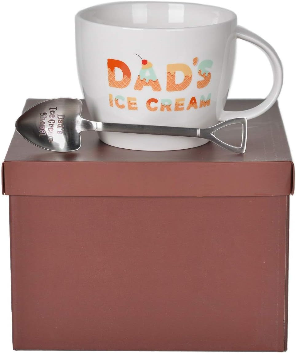Gifts for Dad –Dad’S Ice Cream Bowl and Engraved Spoon Dad’S Ice Cream Shovel – Ideal Father’S Day Gift, Christmas Gift or Birthday Gift (Dad)