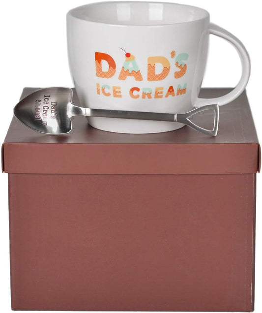 Gifts for Dad –Dad’S Ice Cream Bowl and Engraved Spoon Dad’S Ice Cream Shovel – Ideal Father’S Day Gift, Christmas Gift or Birthday Gift (Dad)