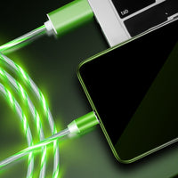 Compatible with Apple, Flowing Ligh Magnetic Streamer Data Line Cable for Iphone Android Typec