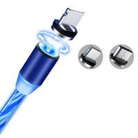 Compatible with Apple, Flowing Ligh Magnetic Streamer Data Line Cable for Iphone Android Typec