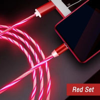 Compatible with Apple, Flowing Ligh Magnetic Streamer Data Line Cable for Iphone Android Typec