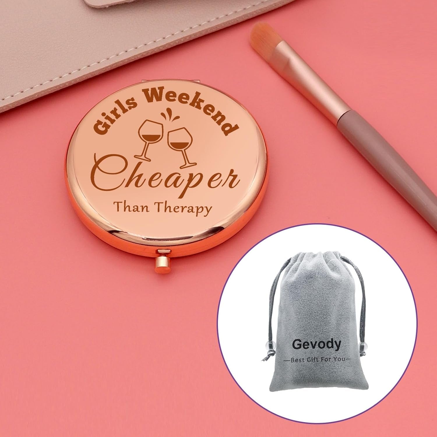 Girls Weekend Gifts Compact Mirror Trip Gifts for Best Friends Getaway Weekend Gifts Friendship Gifts BFF Gifts Sister Vacation Gifts Folding Makeup Mirror Girls Travel Gifts Graduation Gifts