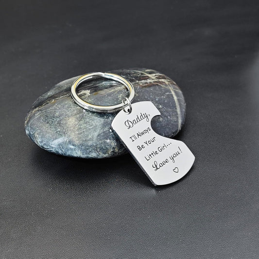 Family Love Necklace & Keychain Gift for Dad Mom and Daughter - Daddy'S Girl Heart Pendant for Girl,Birthday Father'S Day Keepsake for Parents Childen Kids.