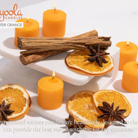 Scented Votive Candles - Winter Orange Votive Candles -12 Hour Burn Time - 9 Pack - European Made