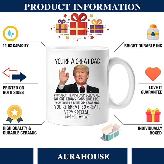 Funny Dad Gifts from Daughter Son, You'Re a Great Dad Coffee Mug, Birthday Gifts, Gag Gifts for Cup, Father'S Day Present