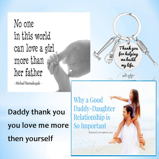 Dad Keychain Father'S Day Gifts - Thank You for Helping Me Build My Life Keychain for Christmas Birthday