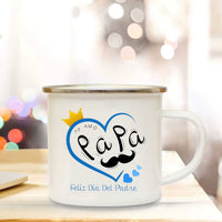 Dad I Love You Print Enamel Mugs Coffee Cups Gift for Daddy Drink Beer Wine Juice Cup Fathers Day Mug Present Coffee Cup