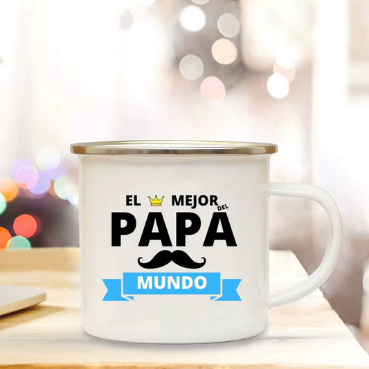 Dad I Love You Print Enamel Mugs Coffee Cups Gift for Daddy Drink Beer Wine Juice Cup Fathers Day Mug Present Coffee Cup