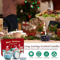 Christmas Scented Candles Gifts for Women, Natural Soy Wax Xmas Aromatherapy Gift Set, 6 Pack Tin Jar Candles for Stress Relief