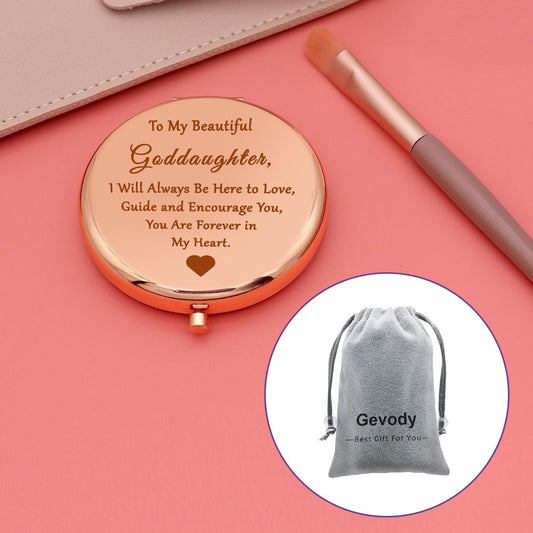 Goddaughter Birthday Gifts Goddaughter Gifts Compact Makeup Mirror Goddaughter Baptism Gifts Christian Inspirational Gifts Easter Gifts for Girls Goddaughter Graduation Gifts Pocket Makeup Mirror