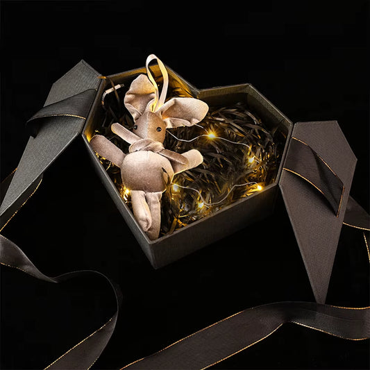 Black Red Heart Shaped Gifts Box with Bows Valentines Day Presents Packaing Boxes Anniversary Surprise Gifts Wedding Decorations