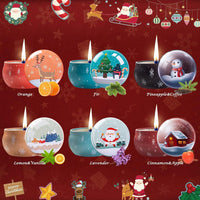 Christmas Scented Candles Gifts for Women, Natural Soy Wax Xmas Aromatherapy Gift Set, 6 Pack Tin Jar Candles for Stress Relief