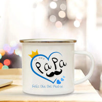 Dad I Love You Print Enamel Mugs Coffee Cups Gift for Daddy Drink Beer Wine Juice Cup Fathers Day Mug Present Coffee Cup