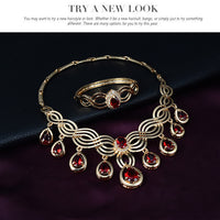 Set Jewelry Fashion Gems Necklace And Earrings Alloy Jewelry