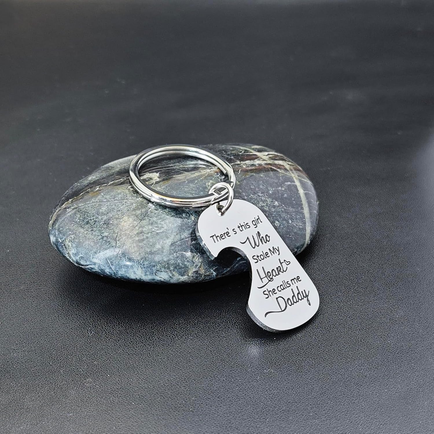 Family Love Necklace & Keychain Gift for Dad Mom and Daughter - Daddy'S Girl Heart Pendant for Girl,Birthday Father'S Day Keepsake for Parents Childen Kids.
