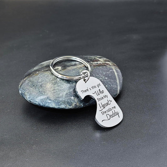 Family Love Necklace & Keychain Gift for Dad Mom and Daughter - Daddy'S Girl Heart Pendant for Girl,Birthday Father'S Day Keepsake for Parents Childen Kids.