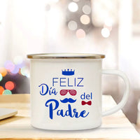 Dad I Love You Print Enamel Mugs Coffee Cups Gift for Daddy Drink Beer Wine Juice Cup Fathers Day Mug Present Coffee Cup