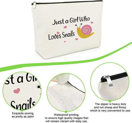 Snail Gifts for Woman Makeup Bag Snail Lovers Gifts for Daughter Sister Friend Niece Mom Wife Animal Lovers Cosmetic Bag Christmas Graduation Birthday Present for Her Travel Cosmetic Pouch
