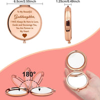 Goddaughter Birthday Gifts Goddaughter Gifts Compact Makeup Mirror Goddaughter Baptism Gifts Christian Inspirational Gifts Easter Gifts for Girls Goddaughter Graduation Gifts Pocket Makeup Mirror