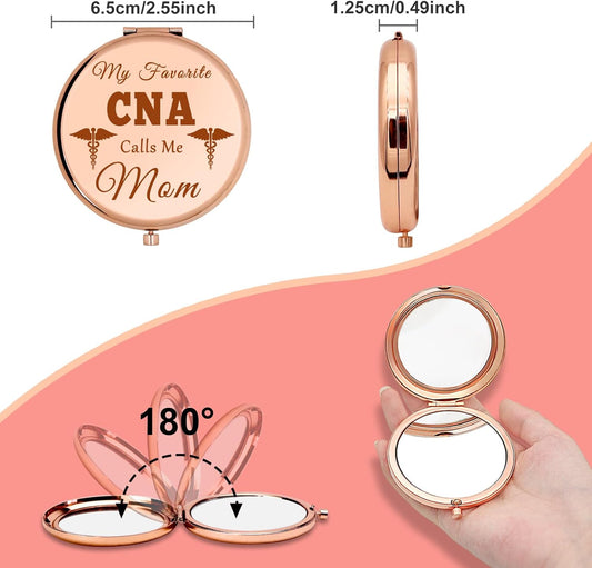 Thank You Gifts for CNA Mom Compact Makeup Mirror CNA Gifts Nursing Assistant Gifts for Mom Nurse Day Gifts Folding Makeup Mirror CNA Appreciation Gifts Christmas Birthday Gifts CNA Week Gifts