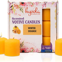 Scented Votive Candles - Winter Orange Votive Candles -12 Hour Burn Time - 9 Pack - European Made