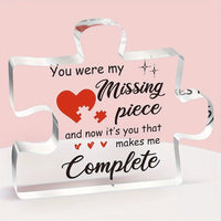 1Pc,Couple Gifts, Puzzle-Shaped Acrylic Plaque, Birthday Gifts for Her, Gifts for Him, for Him, Boyfriend Gifts