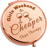 Girls Weekend Gifts Compact Mirror Trip Gifts for Best Friends Getaway Weekend Gifts Friendship Gifts BFF Gifts Sister Vacation Gifts Folding Makeup Mirror Girls Travel Gifts Graduation Gifts