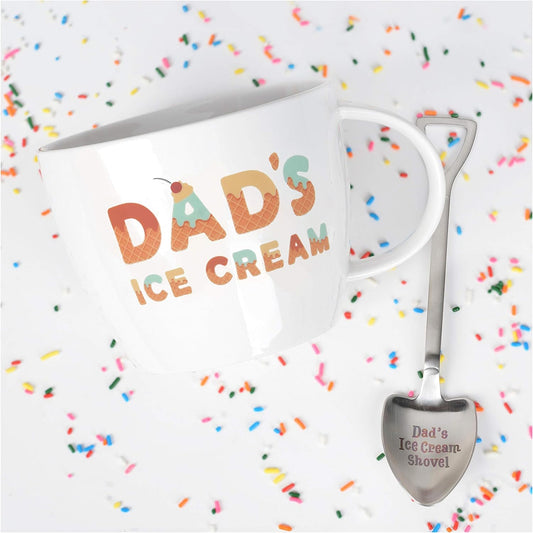 Gifts for Dad –Dad’S Ice Cream Bowl and Engraved Spoon Dad’S Ice Cream Shovel – Ideal Father’S Day Gift, Christmas Gift or Birthday Gift (Dad)