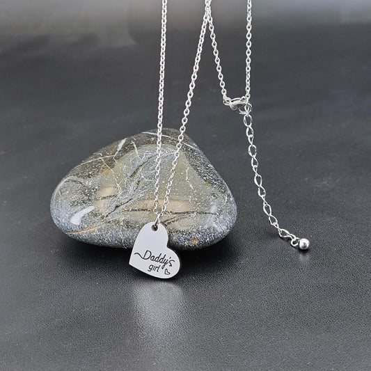 Family Love Necklace & Keychain Gift for Dad Mom and Daughter - Daddy'S Girl Heart Pendant for Girl,Birthday Father'S Day Keepsake for Parents Childen Kids.