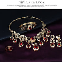 Set Jewelry Fashion Gems Necklace And Earrings Alloy Jewelry